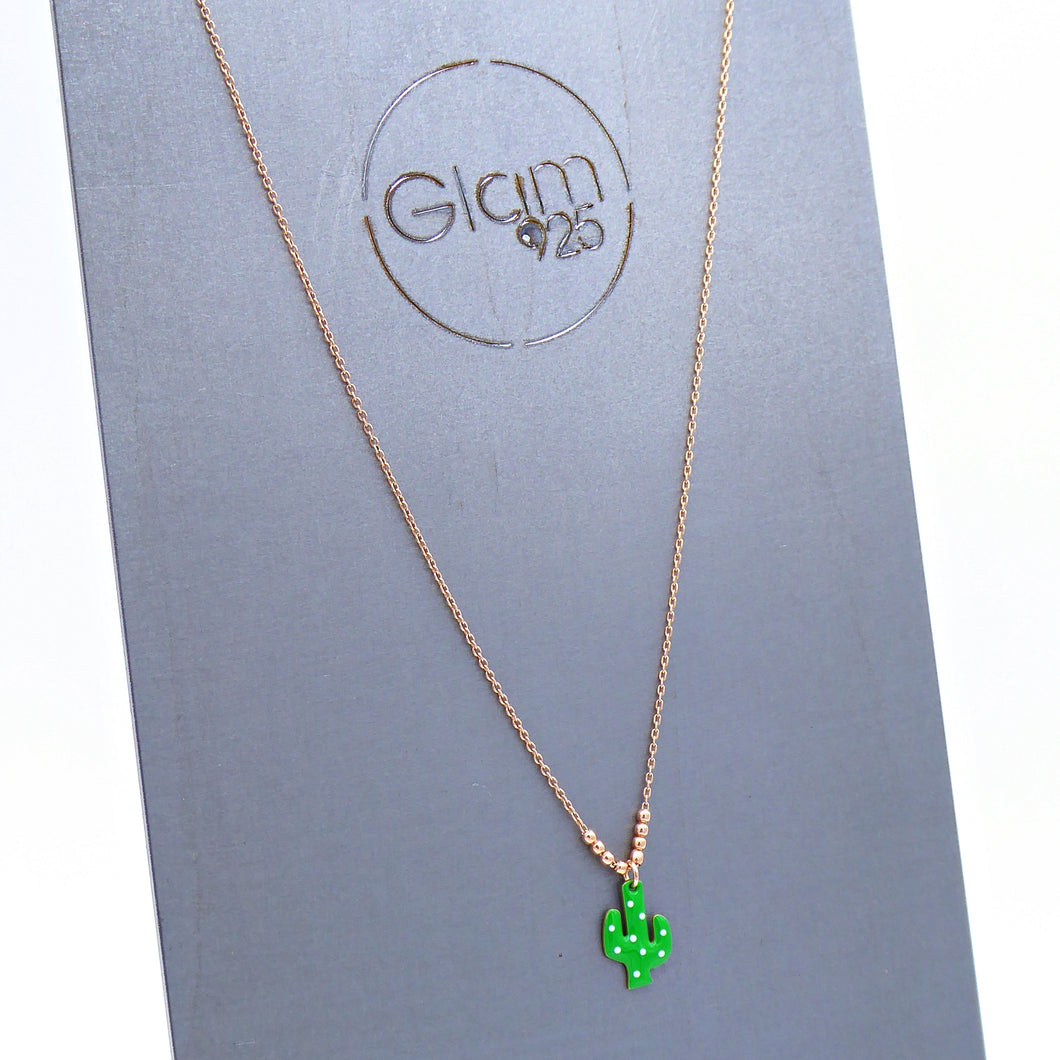 Collana Cactus smaltato     Ref. PE 103/HB