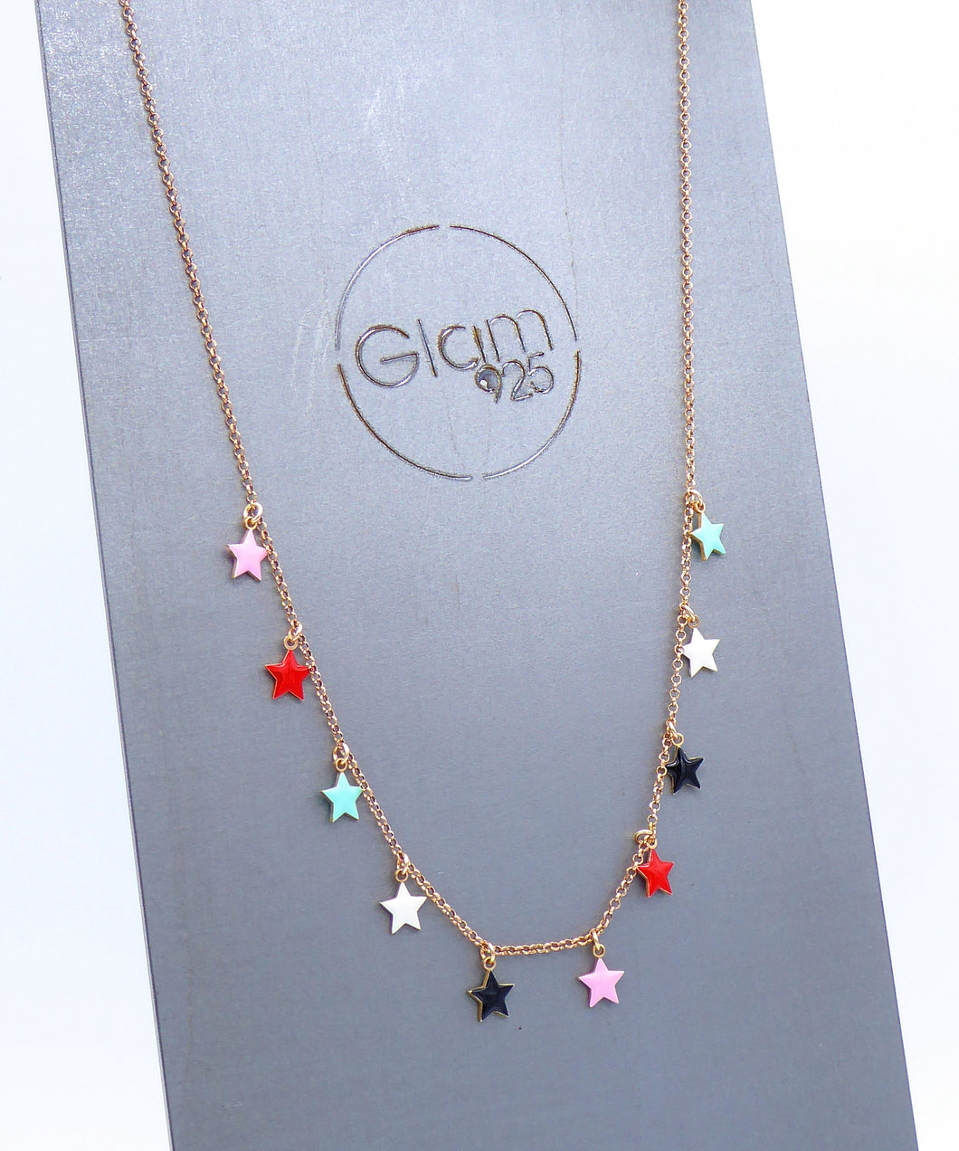 Collana minimal stelle smalto multicolore        Ref. PE 145DV